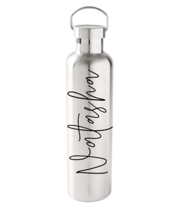 Personalised Drink Bottle - Stainless Steel Silver 1L