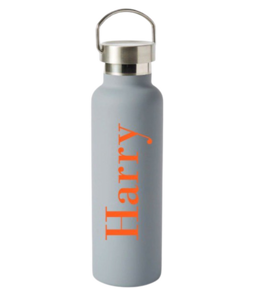 Personalised Drink Bottle - Grey 600ml