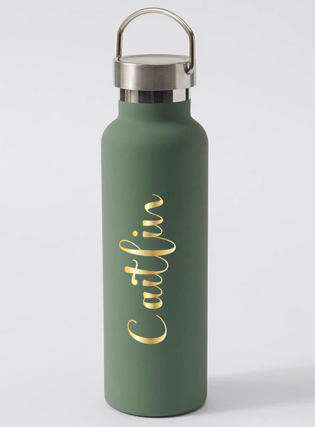 Personalised Drink Bottle - Khaki 600ml